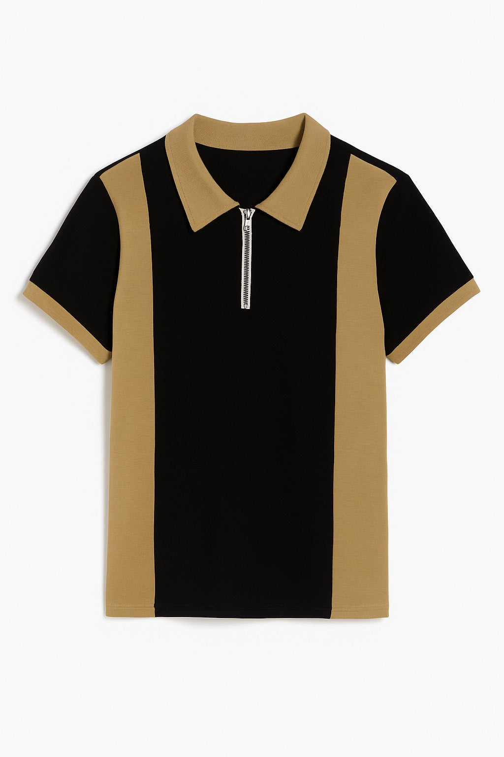 Modern Heritage Polo Tee with Zipper Neck – Colorblock Edition