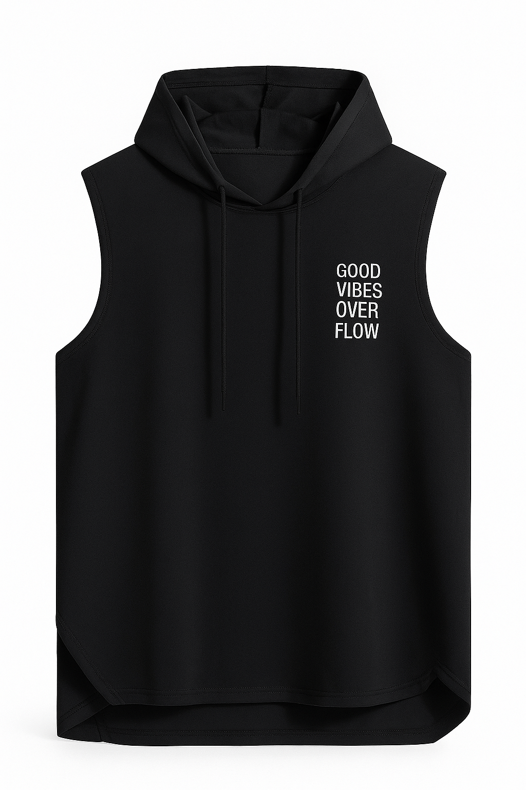 Good Vibes Black Muscle Hoodie - Black