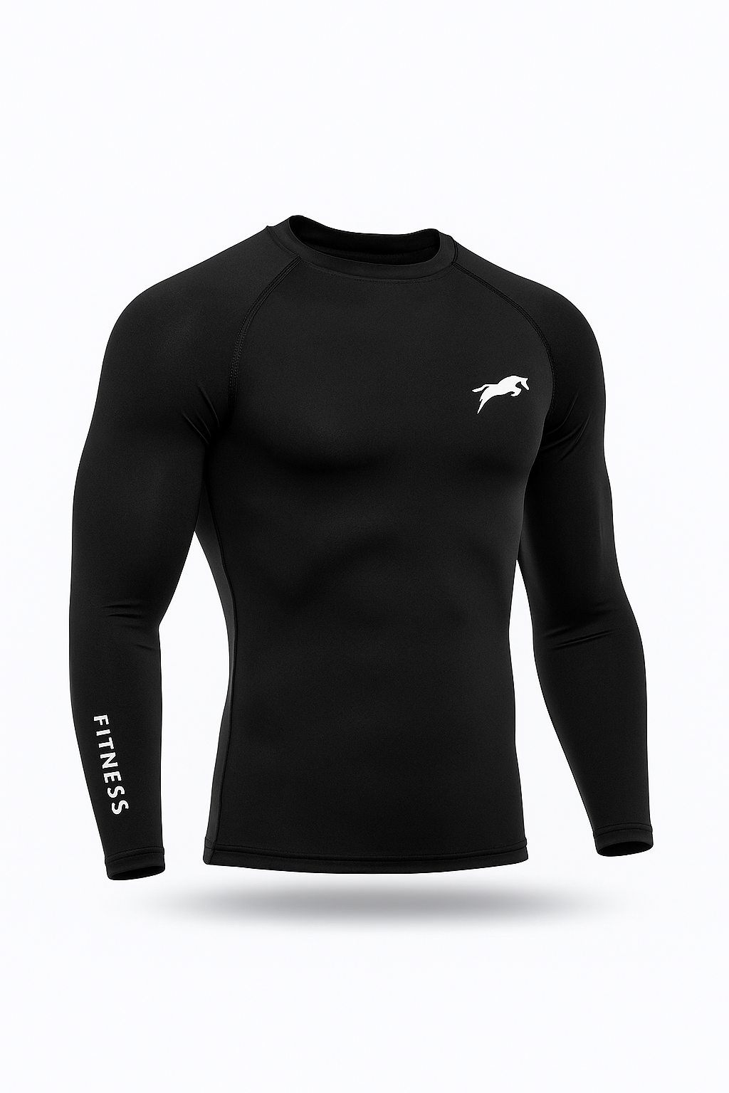 Black Performance Compression Fit Gym Top – Long Sleeve